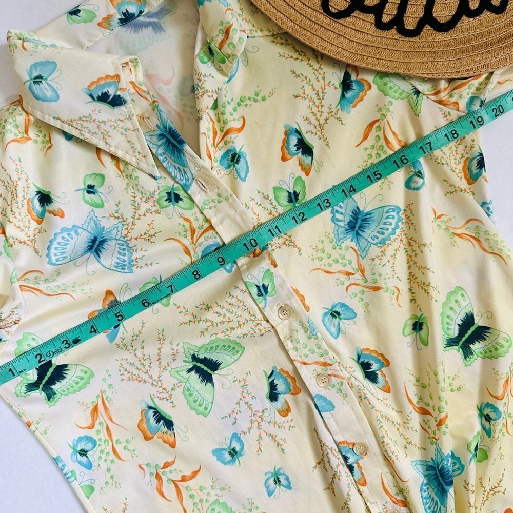 Y2K Style Retro Cottagecore Colorful Butterfly Button Up Shirt - Picture 7 of 10